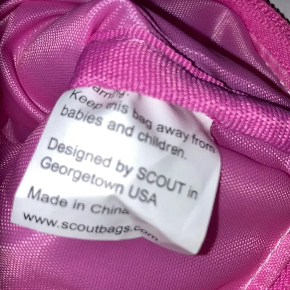 SCOUT Clutch Wristlet Zip Bag Blue and Pink Gingham Checkered 8 x 4.5 inches